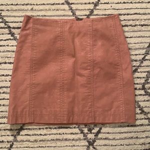 Free People pink faux leather skirt, size 2.